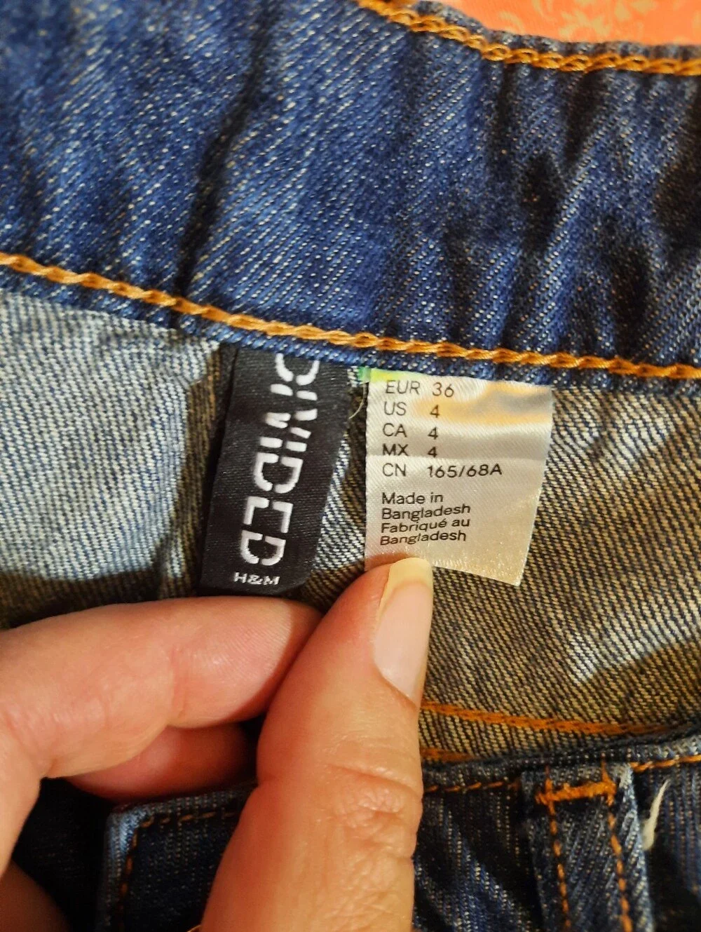 🛍 H&M Divided Cotton Blend Dark Wash Mid-rise Wide Leg Denim Jeans Size 4